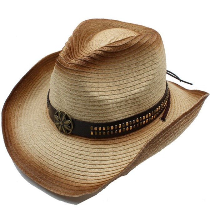 Bohemian Wide-Brim Straw Cowgirl Hat