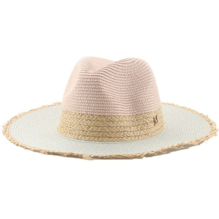 Bohemian wide-brim straw fedora natural