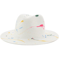 Bohemian wide-brim straw fedora yellow