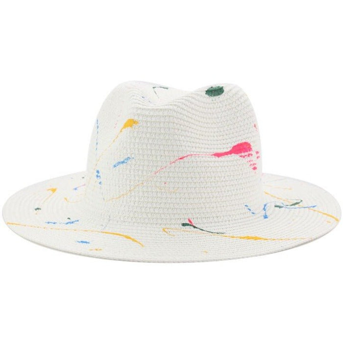 Bohemian wide-brim straw fedora yellow