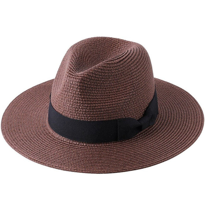 Bohemian wide-brim straw fedora