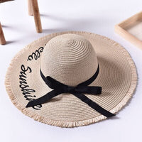Bohemian wide brim straw hat