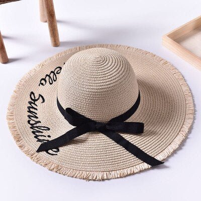 Bohemian wide brim straw hat