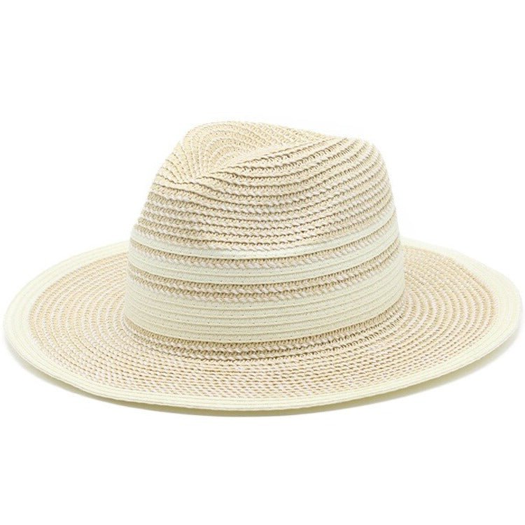Bohemian wide-brim woven straw hat