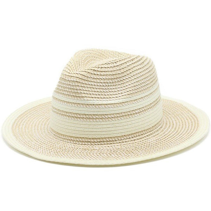 Bohemian wide-brim woven straw hat