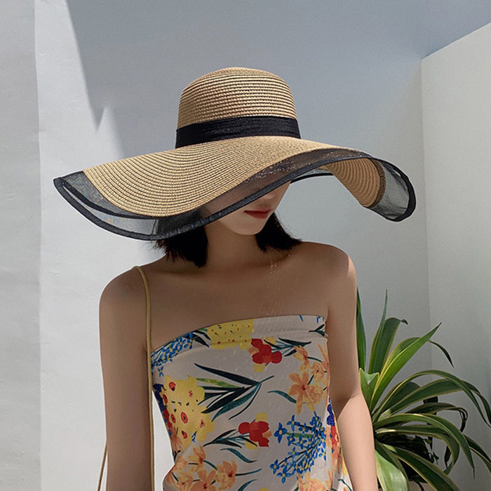 Bohemian Woven Straw Bucket Hat