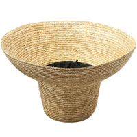 Bohemian woven straw bucket hat