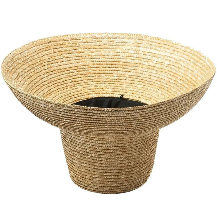 Bohemian woven straw bucket hat