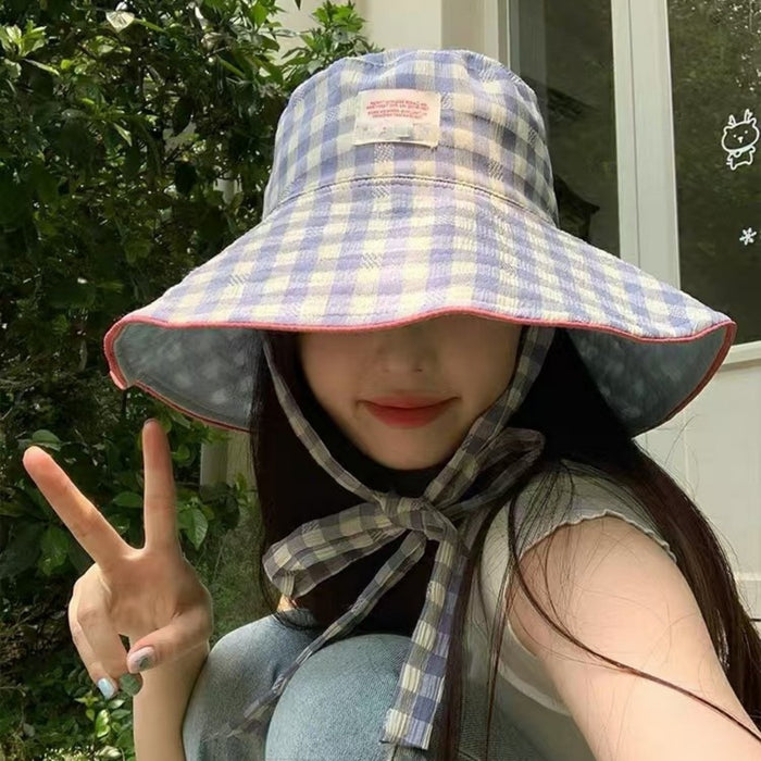 Bohemian woven straw bucket hat