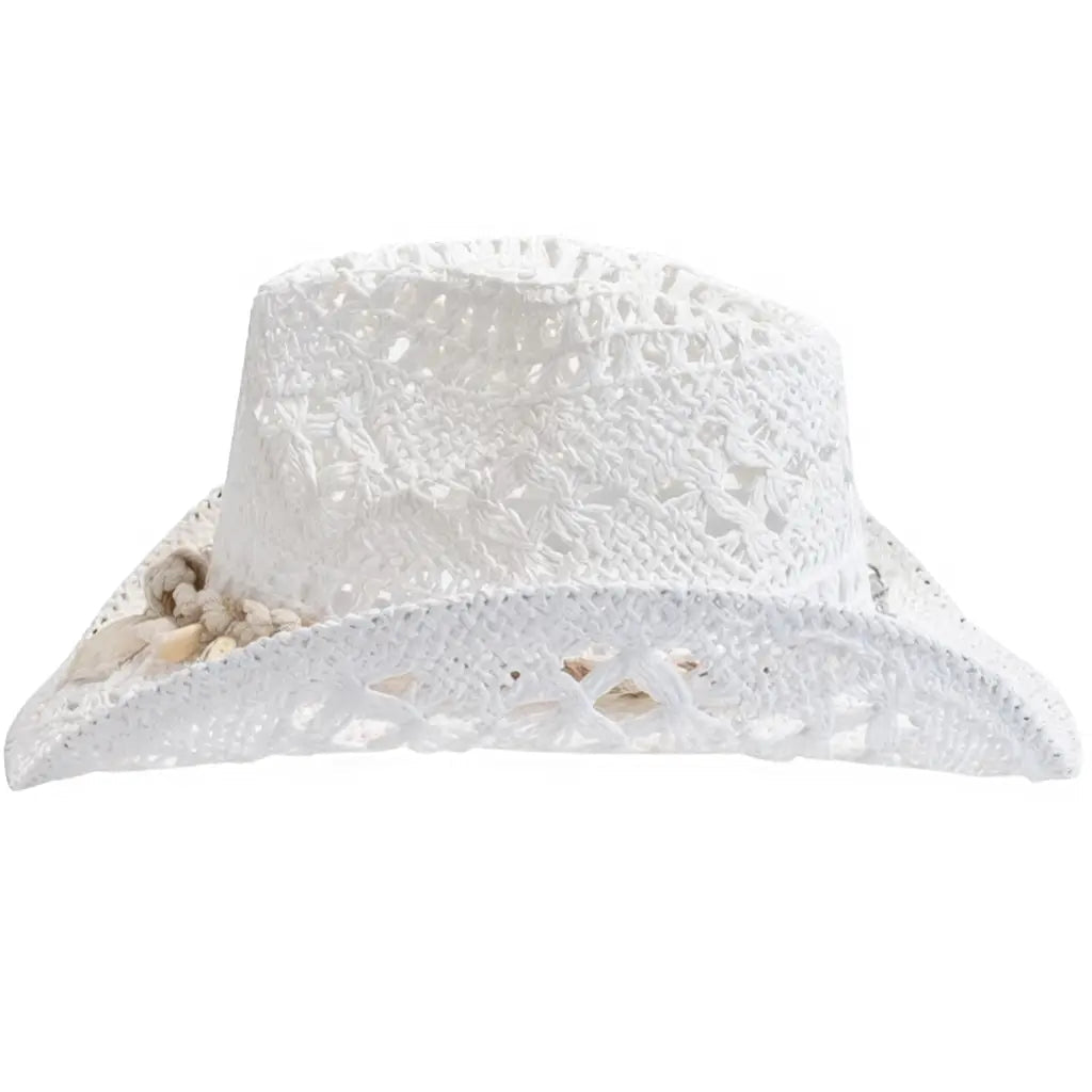 Bohemian woven straw cowgirl hat
