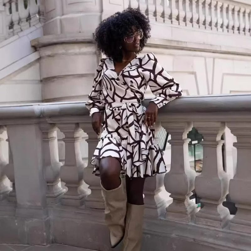 bohemian v neck dress