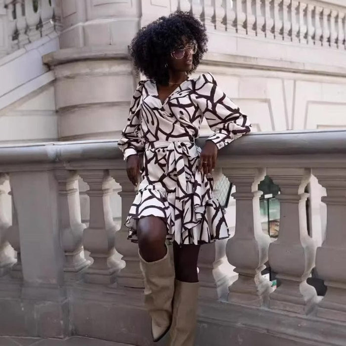 bohemian v neck dress