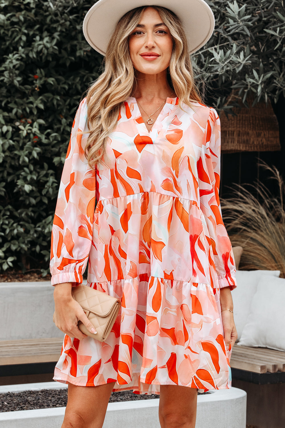 Boho Abstract Mini Dress