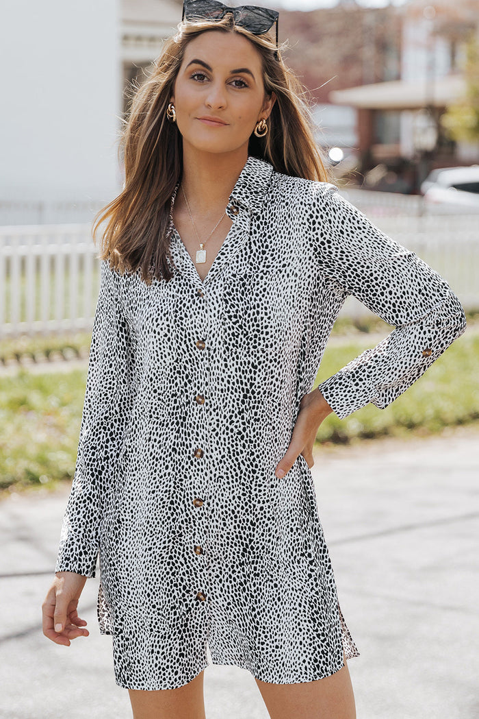 Boho Animal Print Mini Dress