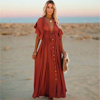 Boho Maxi Dress Beach Summer Cover Up