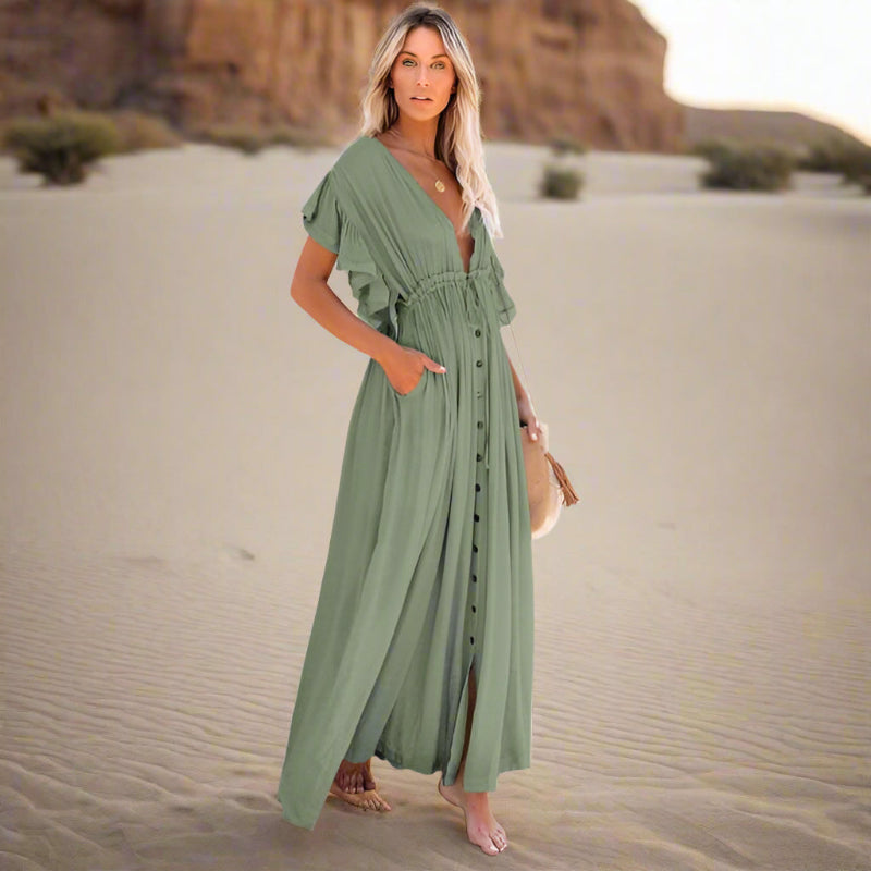Boho Maxi Dress Beach Summer Cover Up