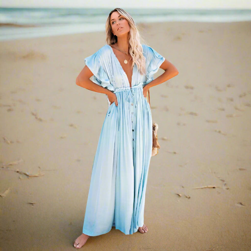 Boho Maxi Dress Beach Summer Cover Up