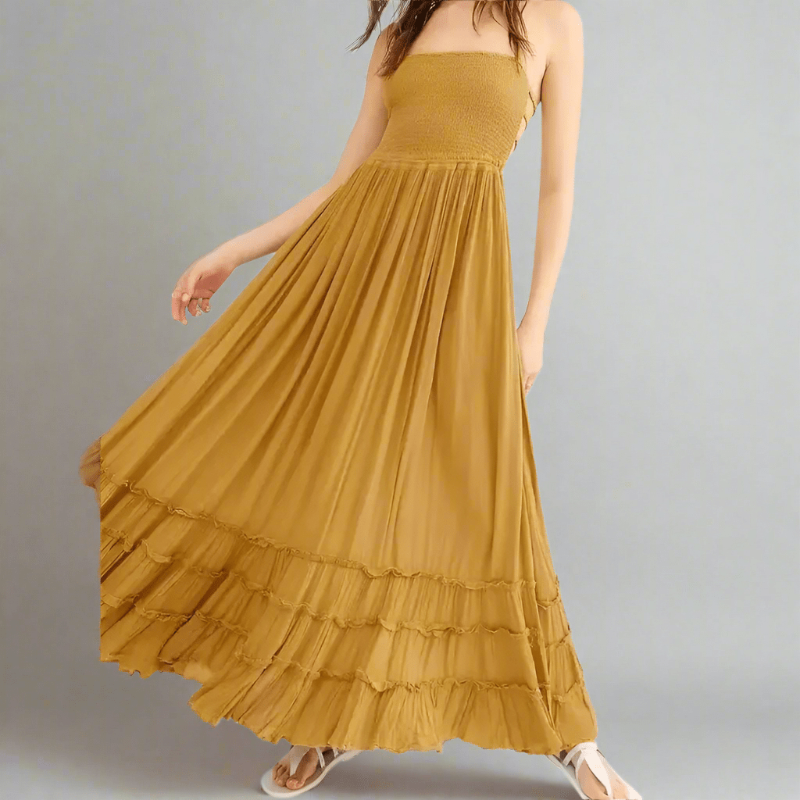 Boho Maxi Dress Backless Halter