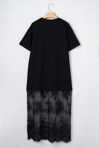 Boho black printed long dress
