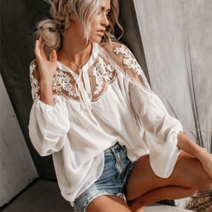 Boho Blouse Peasant Top