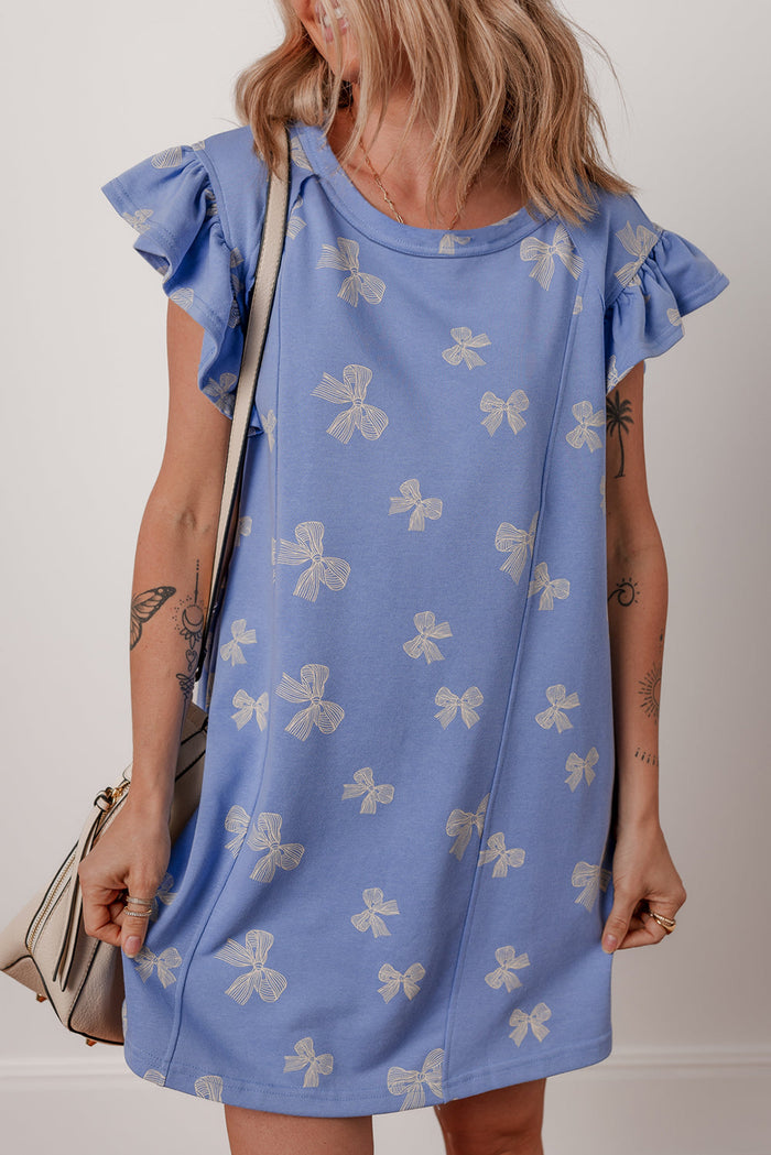 Boho Bow Knot Mini Dress