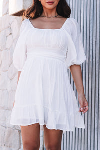 Boho Bow Knot Ruffle Mini Dress
