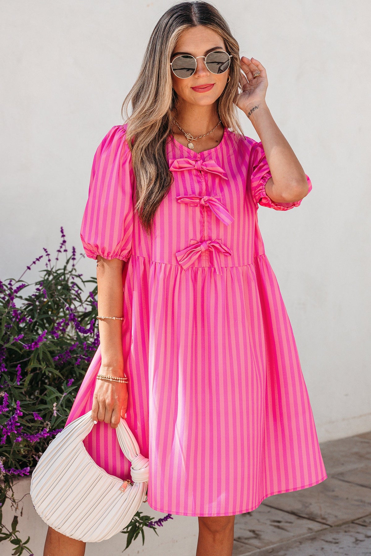 Boho Bow Mini Dress