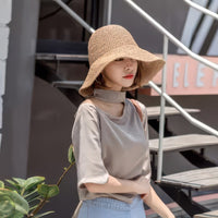 Boho braided straw sun hat