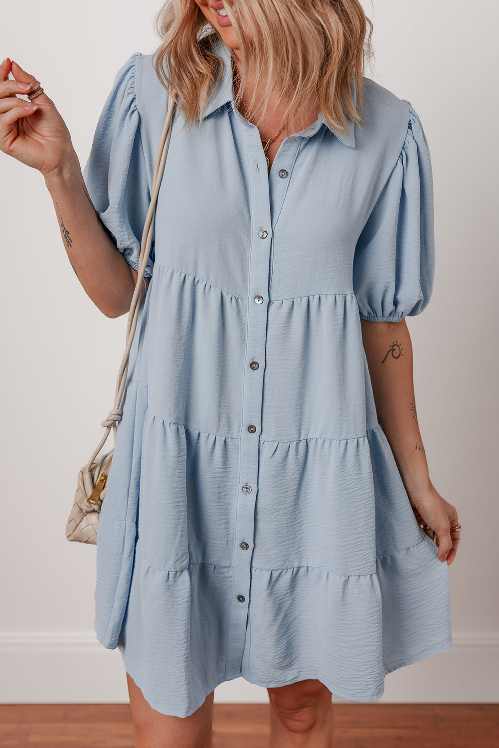 Boho Button Up Shirt Mini Dress