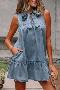 Boho Chambray Mini Dress
