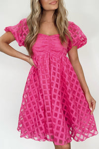 Boho Checkered Babydoll Dress