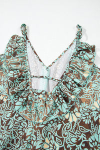 Boho chic green maxi closeup