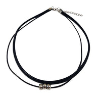 Boho Choker Necklace Silver Beads