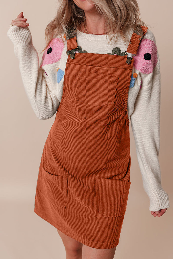 Boho Corduroy Overall Dress