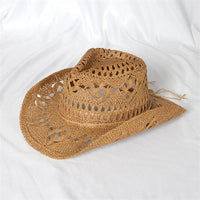 Boho cowgirl hat woven straw