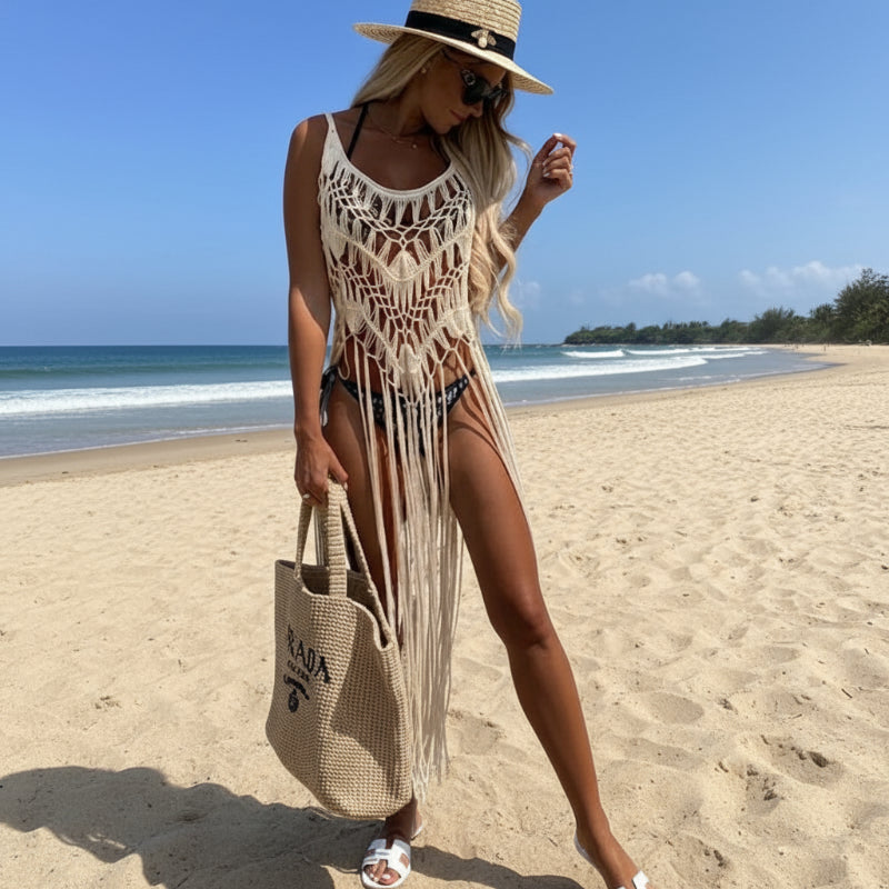 Boho Crochet Beach Cover Up