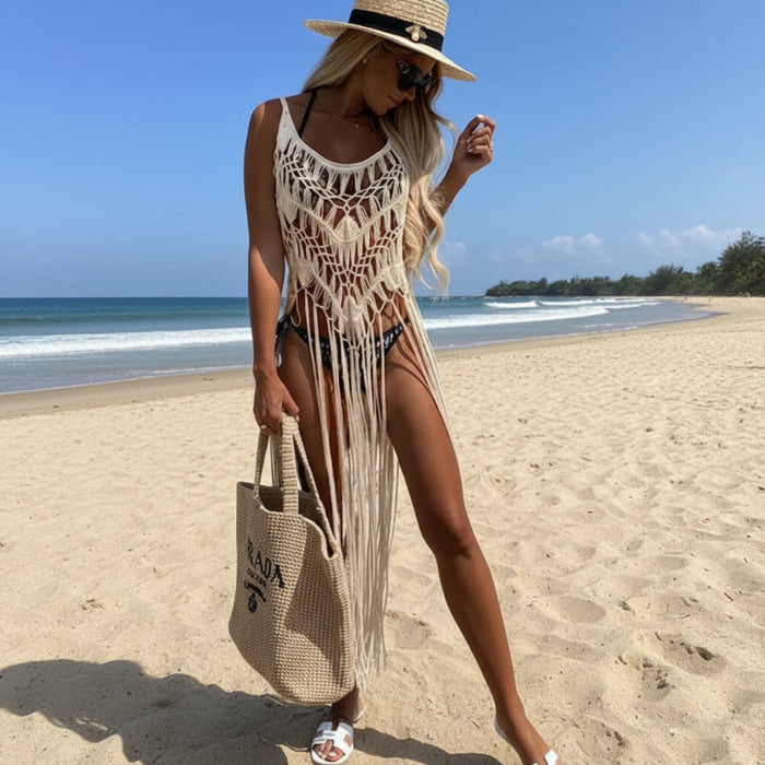 Boho Crochet Beach Cover Up