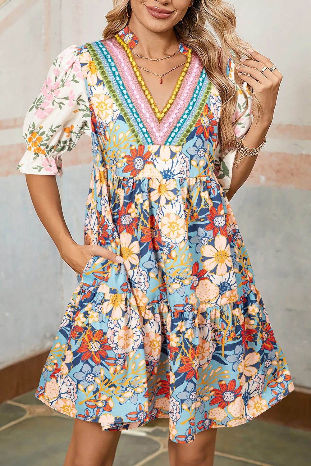 Boho Crochet Mini Dress