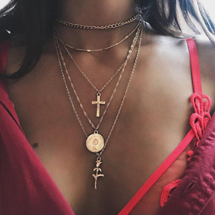 Boho Cross Necklace