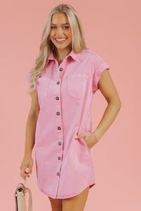 Boho Denim Dress Fabric Detail
