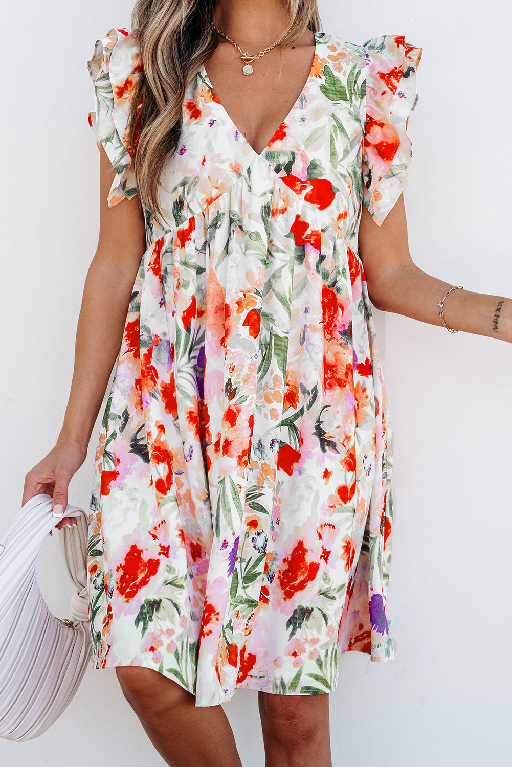 Boho Double Ruffle Mini Dress