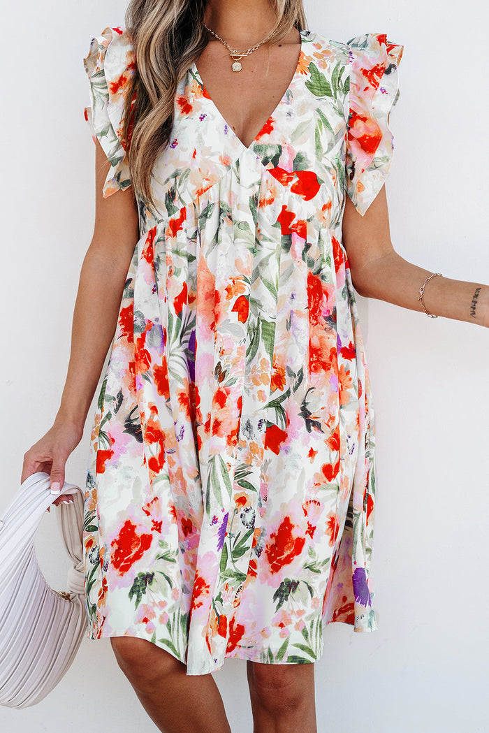 Boho Double Ruffle Mini Dress