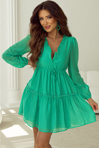Boho Drawstring Mini Dress