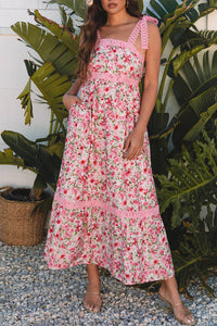 Boho Empire Waist Lace Maxi Dress