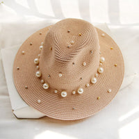boho fedora hat tan straw