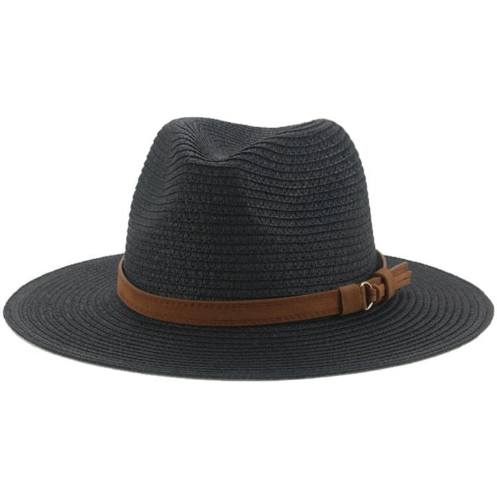 Boho fedora with woven brim