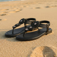 Boho flat sandal ankle strap