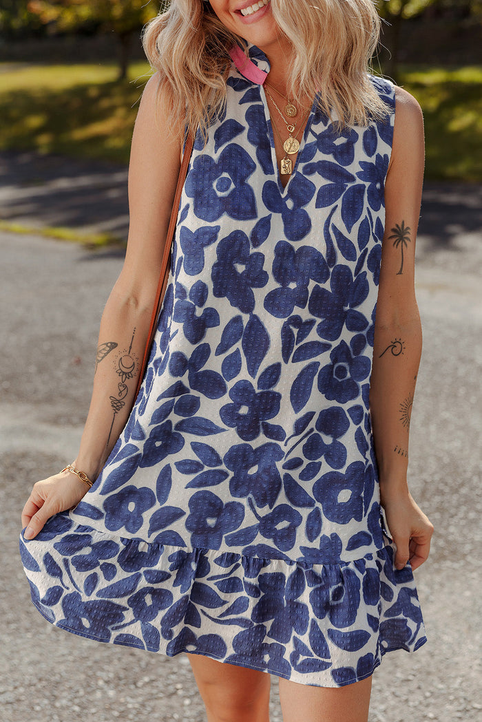 Boho Floral Sleeveless Mini Dress