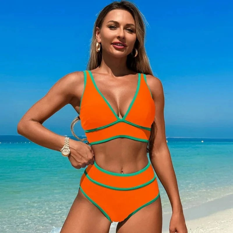 Boho flower pattern beach swimsuit