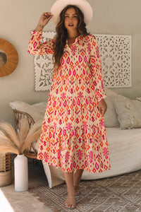 Boho Geometric Print Maxi Dress